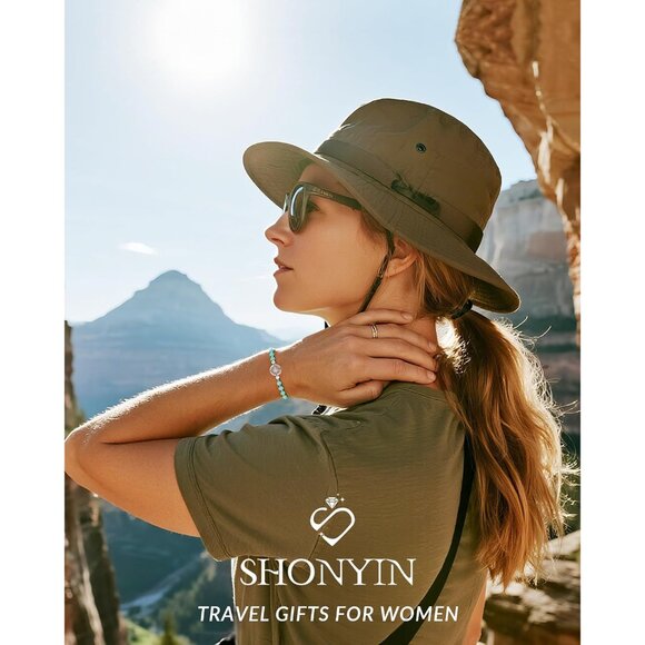 Travel Gift Women Amazonite Stone Compass Bracelet for Travelers Gift - Picture 2 of 6